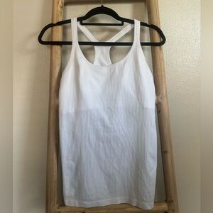 White lululemon ebb to street tank size 10